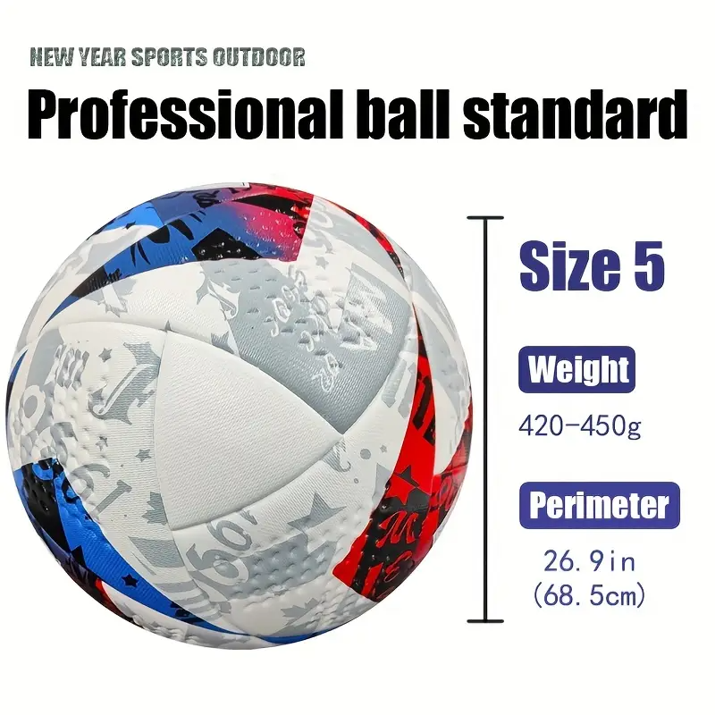 Professional Soccer Ball, Official Size 5 Football Perfect For Outdoor Training&Entertainment, PU Leather Seam Durable And Long-Lasting Soccer Ball, Football socks as a gift