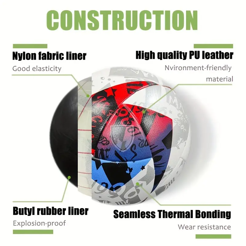 Professional Soccer Ball, Official Size 5 Football Perfect For Outdoor Training&Entertainment, PU Leather Seam Durable And Long-Lasting Soccer Ball, Football socks as a gift