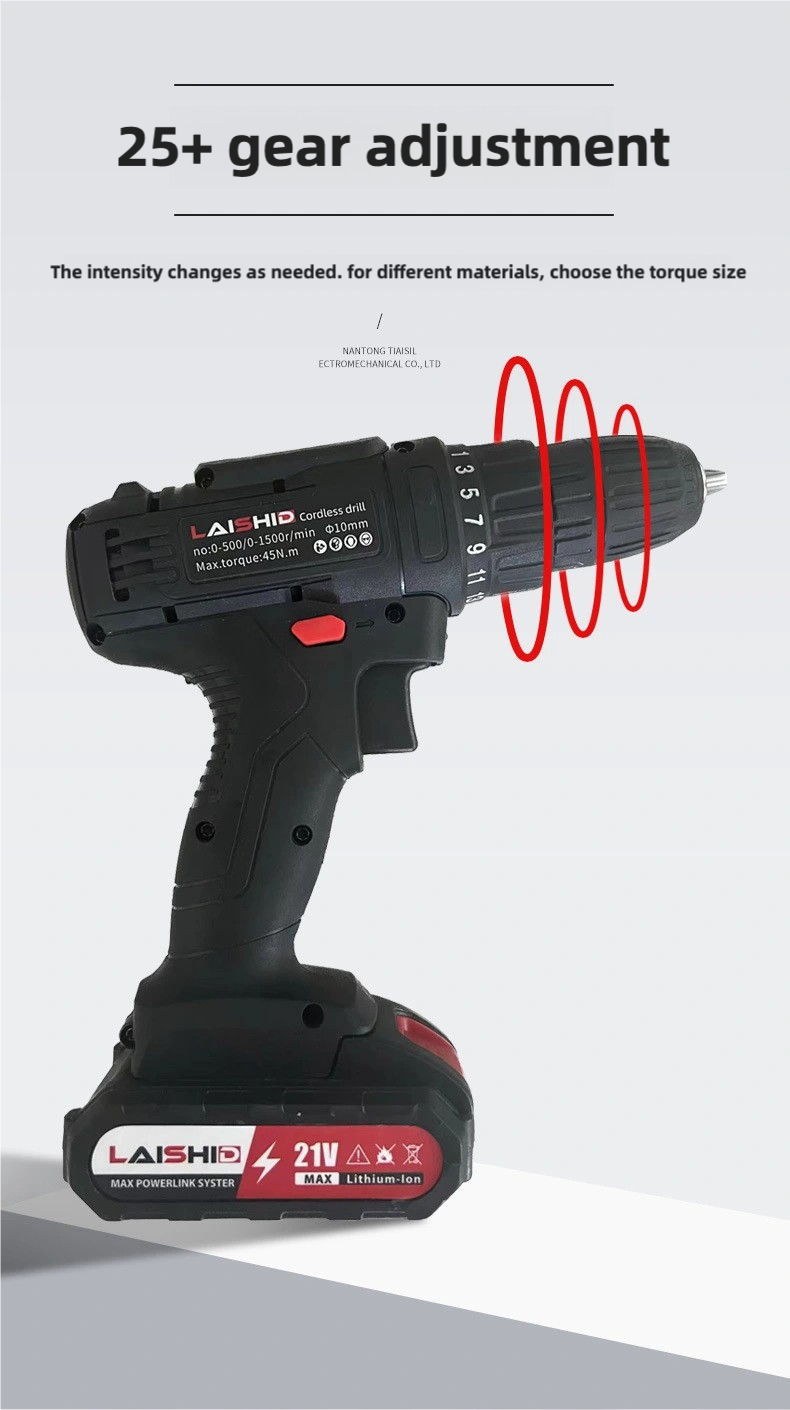 LAISHID brand Electric Cordless Drill,charging electric screwdriver, Power Drill Cordless, Charger 21 Volt Drill Driver Kit, Drills Cordless Setttery