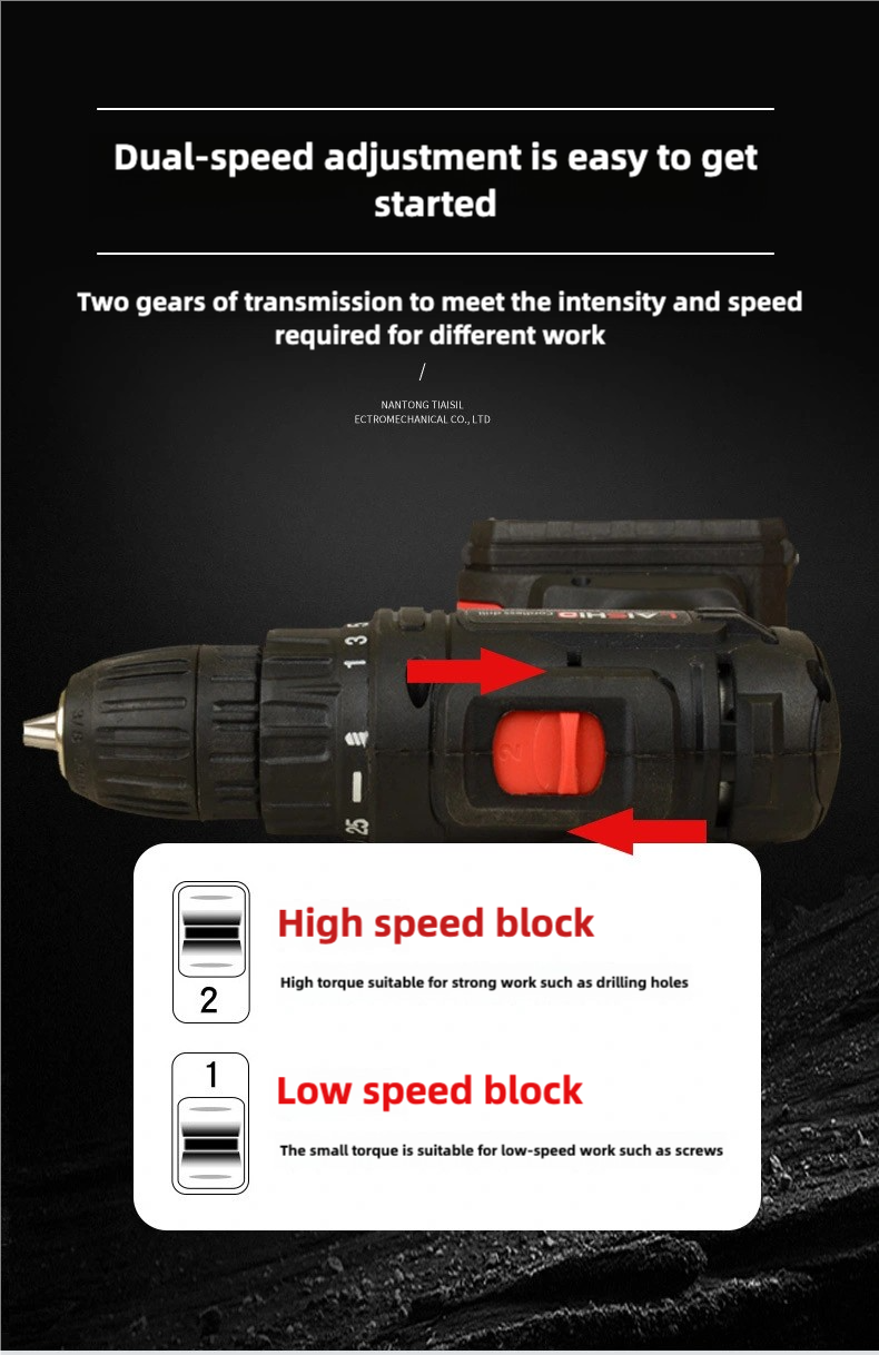 LAISHID brand Electric Cordless Drill,charging electric screwdriver, Power Drill Cordless, Charger 21 Volt Drill Driver Kit, Drills Cordless Setttery