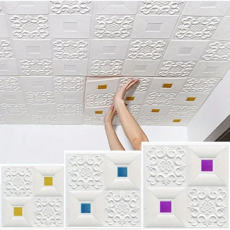 5pcs Self Adhesive Foam Wallpaper DIY 3D Wall Panel 70*77 Living Room Brick Stickers Bedroom Kids Room Brick Papers Home Wall Decor