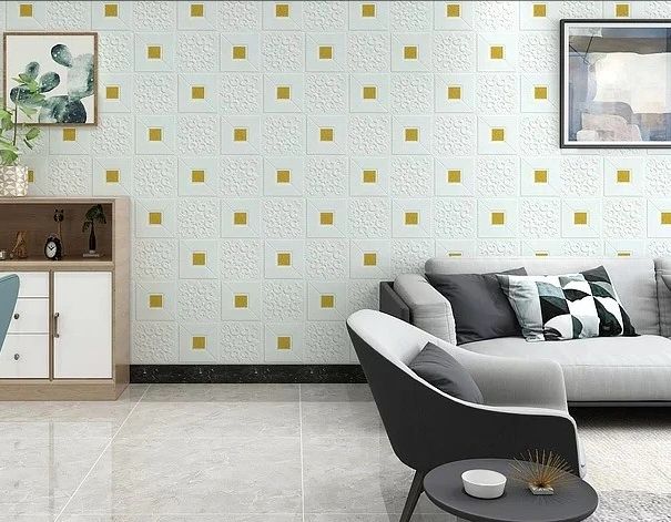 5pcs Self Adhesive Foam Wallpaper DIY 3D Wall Panel 70*77 Living Room Brick Stickers Bedroom Kids Room Brick Papers Home Wall Decor