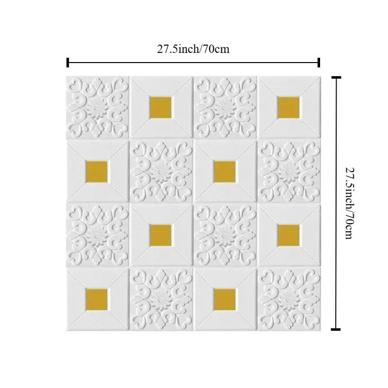 5pcs Self Adhesive Foam Wallpaper DIY 3D Wall Panel 70*77 Living Room Brick Stickers Bedroom Kids Room Brick Papers Home Wall Decor