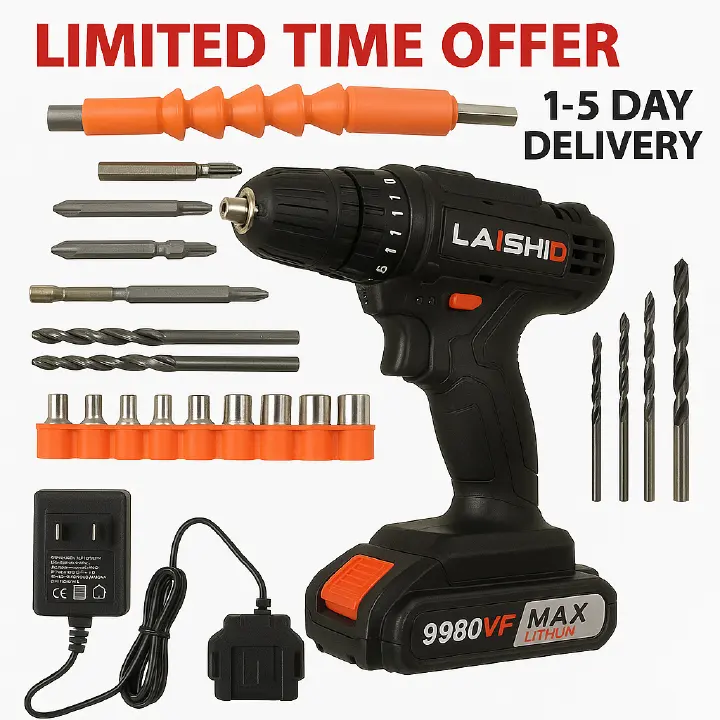 LAISHID brand Electric Cordless Drill,charging electric screwdriver, Power Drill Cordless, Charger 21 Volt Drill Driver Kit, Drills Cordless Setttery