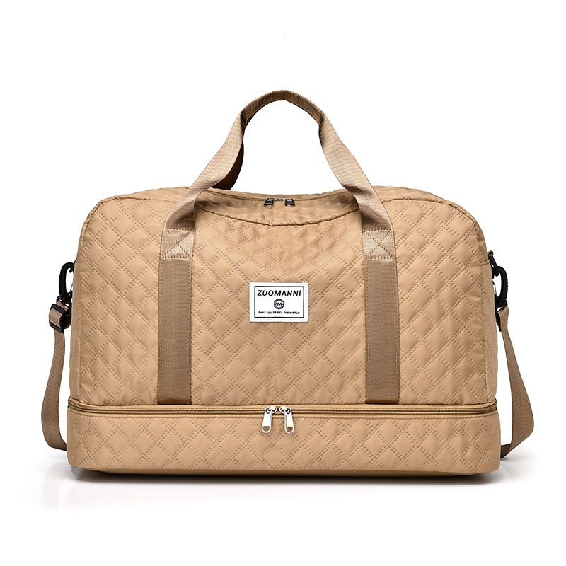 Stylish Womens Duffel Bag - Spacious, Lightweight, Water-Resistant Oxford Cloth Weekender with Adjustable Strap, Detachable Shoulder Strap, Shoe Compartment, Wet Pocket, and Alphabets Design for Gym,
