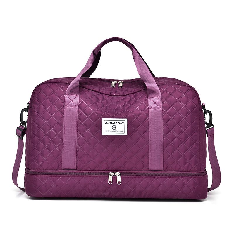 Stylish Womens Duffel Bag - Spacious, Lightweight, Water-Resistant Oxford Cloth Weekender with Adjustable Strap, Detachable Shoulder Strap, Shoe Compartment, Wet Pocket, and Alphabets Design for Gym,
