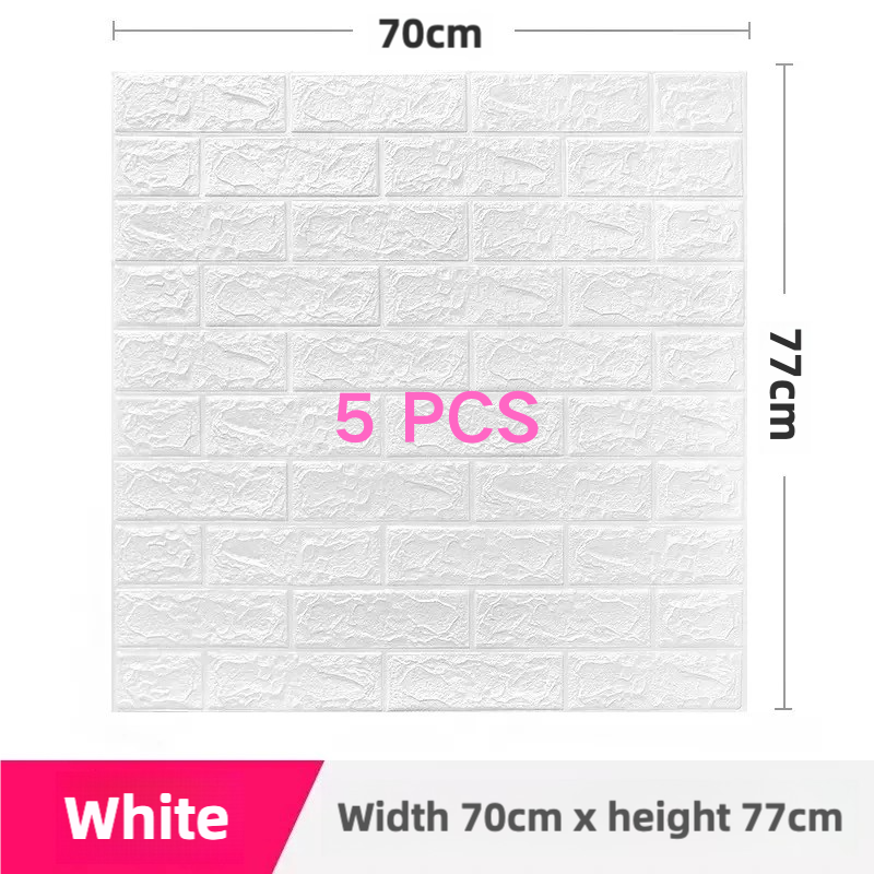 5pcs 70cm*77cm ,10pcs 35cm*38cm  Self Adhesive Foam Wallpaper DIY 3D Wall Panel  Living Room Brick Stickers Bedroom Kids Room Brick Papers Home Wall Decor