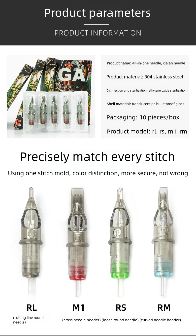 10pcs Tattoo Cartridge Needles, Various Sizes, Short Needles for Tattoo Pen