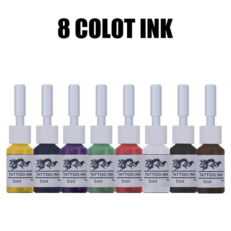8 bottles 5ml Practice Pigment, Panda, Tattoo & Permanent Makeup, Plant Ink Set