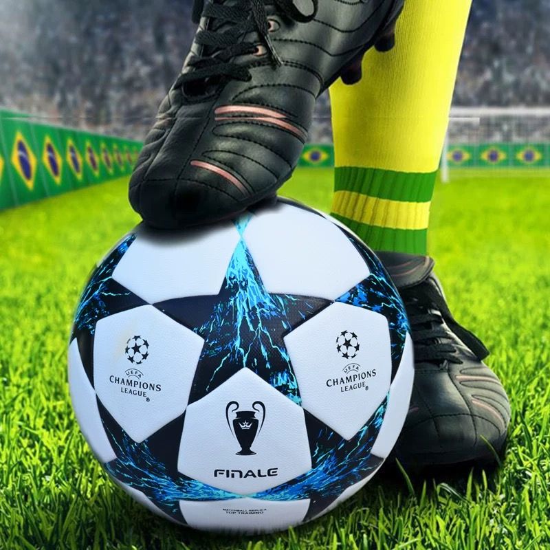 1 Set With Gift Pump Professional FIFA UEFA Champions League Match Mens Size 5 Five Training Football Futsal Soccer Ball Sports Blue Referee Boots With Gift Inflation