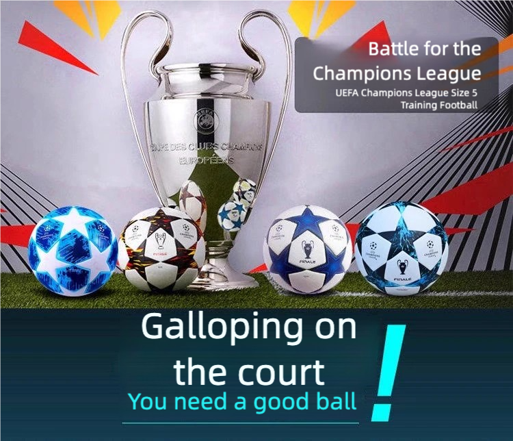 1 Set With Gift Pump Professional FIFA UEFA Champions League Match Mens Size 5 Five Training Football Futsal Soccer Ball Sports Blue Referee Boots With Gift Inflation
