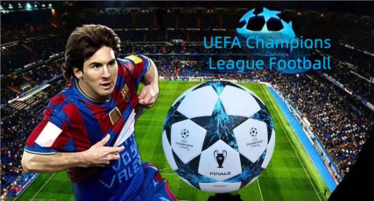 1 Set With Gift Pump Professional FIFA UEFA Champions League Match Mens Size 5 Five Training Football Futsal Soccer Ball Sports Blue Referee Boots With Gift Inflation
