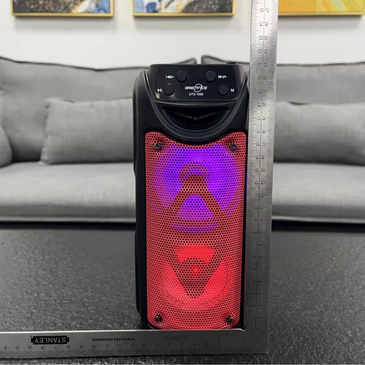 PortableColorful lights, Bluetooth speakers, plug-in music player, wireless speaker, Fast delivery within 1-5 days, Outdoor portable dual 3-inch Audio Video plug-in music player For Dancing Party