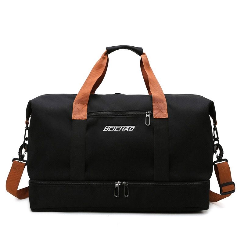 Extra-large capacity, multi-functional travel bag and gym bag with wet and dry separation. It can be used as a yoga shoulder crossbody duffel bag, suitable for both men and women as a casual bag