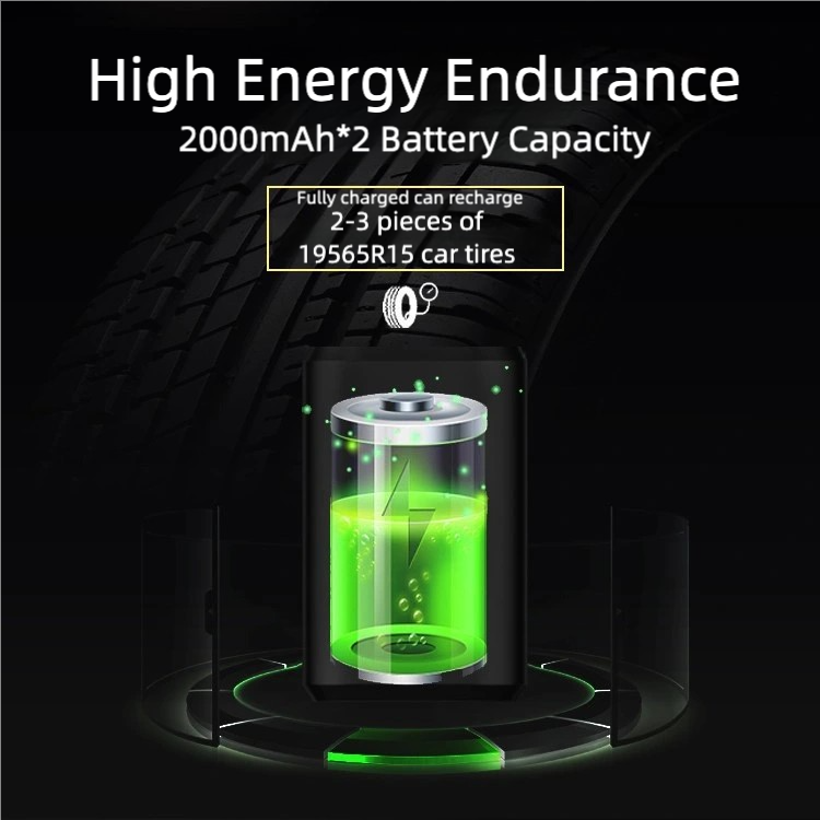 Portable Mini Car Tire Inflator, Electric Air Pump for Bicycles, Handheld Wireless Charging Digital Display Air Compressor