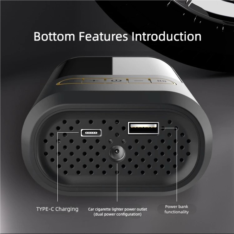 Portable Mini Car Tire Inflator, Electric Air Pump for Bicycles, Handheld Wireless Charging Digital Display Air Compressor