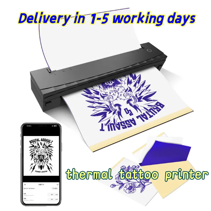 Portable thermal tattoo printer A4-sized Bluetooth-enabled, mobile phone-compatible mini tattoo transfer machine