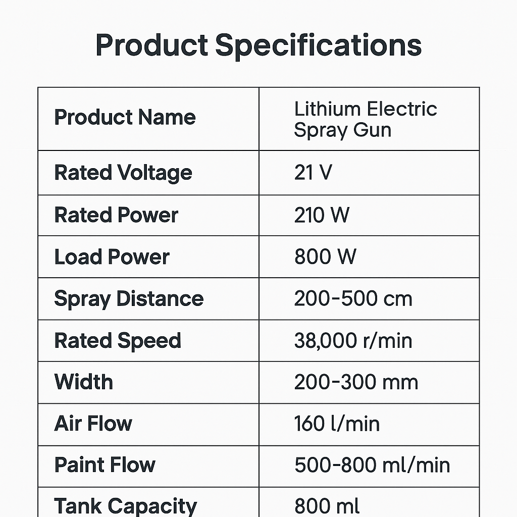 Cordless Electric Paint Sprayer 800W,Rechargeable Lithium Spray Gun, High Atomization Power Tool for Paint and Latex, Two 21v Lithium Battery