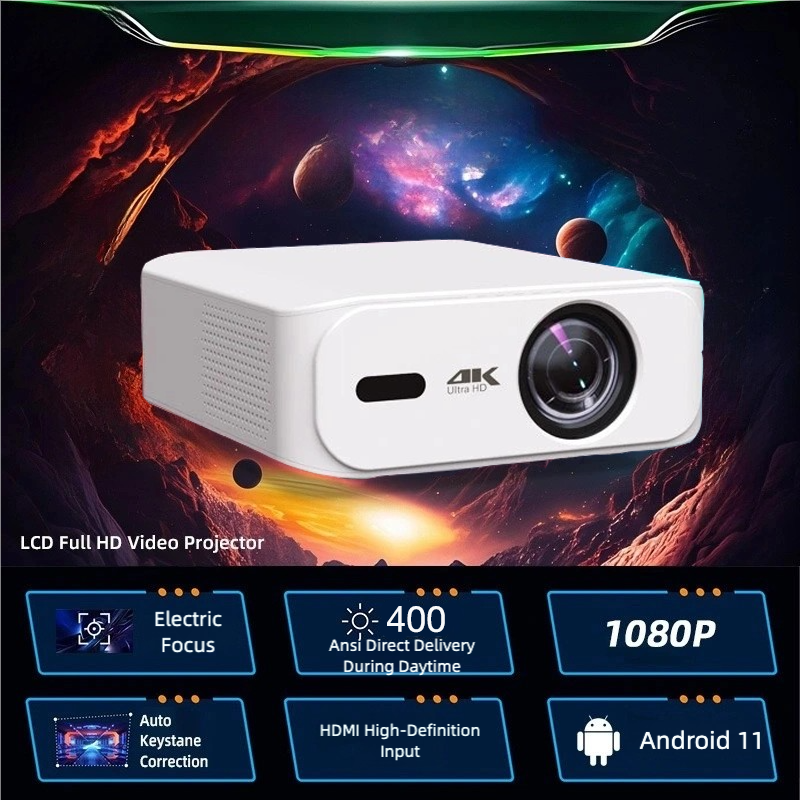 V318 The best-selling model in 2025 ,400 ANSI ,1080P 4K Portable,Autofocus,Android 11, WiFi 6 BT V5.0 Projector Home Theater Smart Projector Auto Keystone Movie Projector for OS Android TV stick