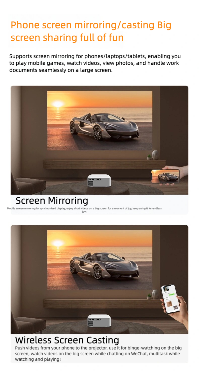 V318 The best-selling model in 2025 ,400 ANSI ,1080P 4K Portable,Autofocus,Android 11, WiFi 6 BT V5.0 Projector Home Theater Smart Projector Auto Keystone Movie Projector for OS Android TV stick