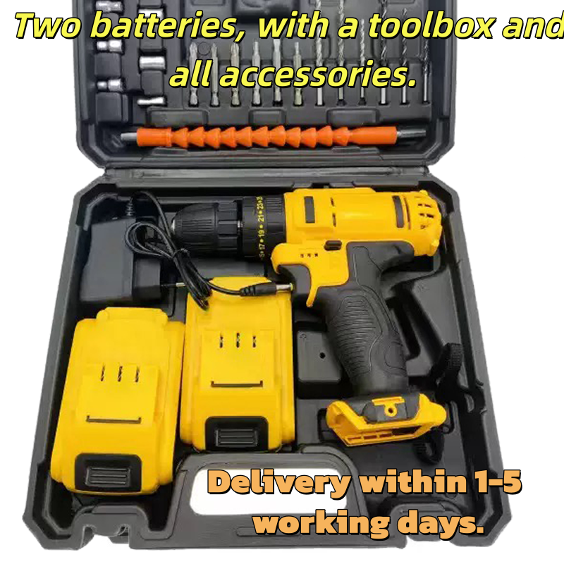 Two 21V lithium batteris,With toolbox, New Arrived 21V  Electric Drill 23 Piece Set,drilling machine,drilling machine set ,drillling tool drill machine drill bit set drill drilling bit drill kit