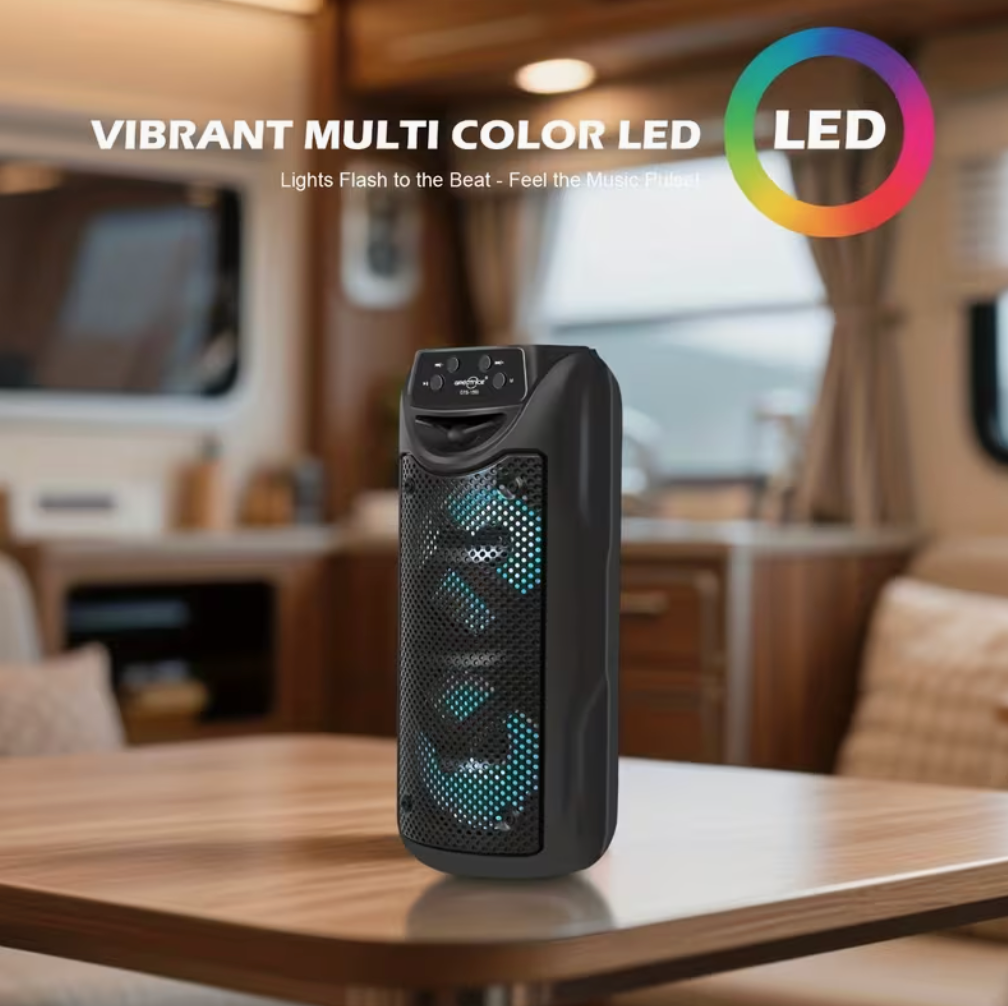 PortableColorful lights, Bluetooth speakers, plug-in music player, wireless speaker, Fast delivery within 1-5 days, Outdoor portable dual 3-inch Audio Video plug-in music player For Dancing Party