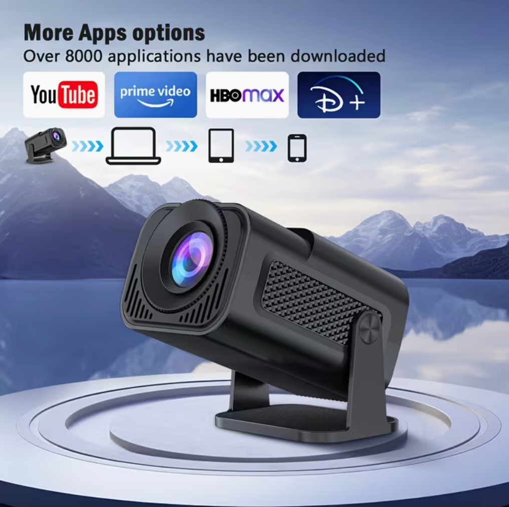 Upgrade 350 ANSI HY320 Model(not HY320 Mini), 4K Android Projector, Dual Wifi 6, Wireless 5.0, Portable Cinema Projector with Upgraded Features, Hmdi line as gift