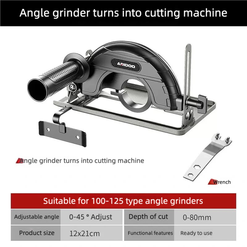 Angle Grinder Cutting Depth Adjustment Positioning Bracket ,0-45° Angle Adjustable 0-40mm ,Angle Grinder Retrofit Cutting Machine Slotting Base