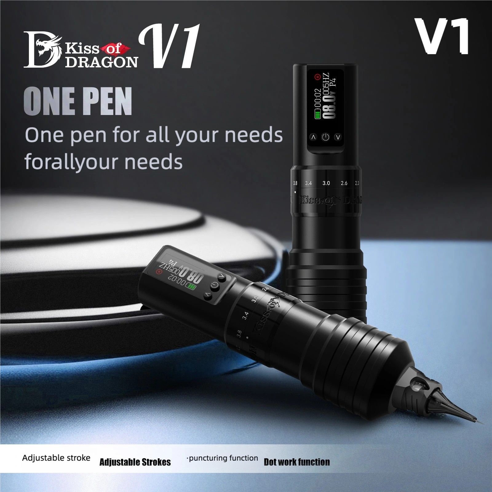 FF1 Model Portable Wireless Tattoo Pen Kit ,Professional Tattoo Machine Kit, Rotary Machine for Lining, Shading & Practice - Complete Tattooing Supplies Set