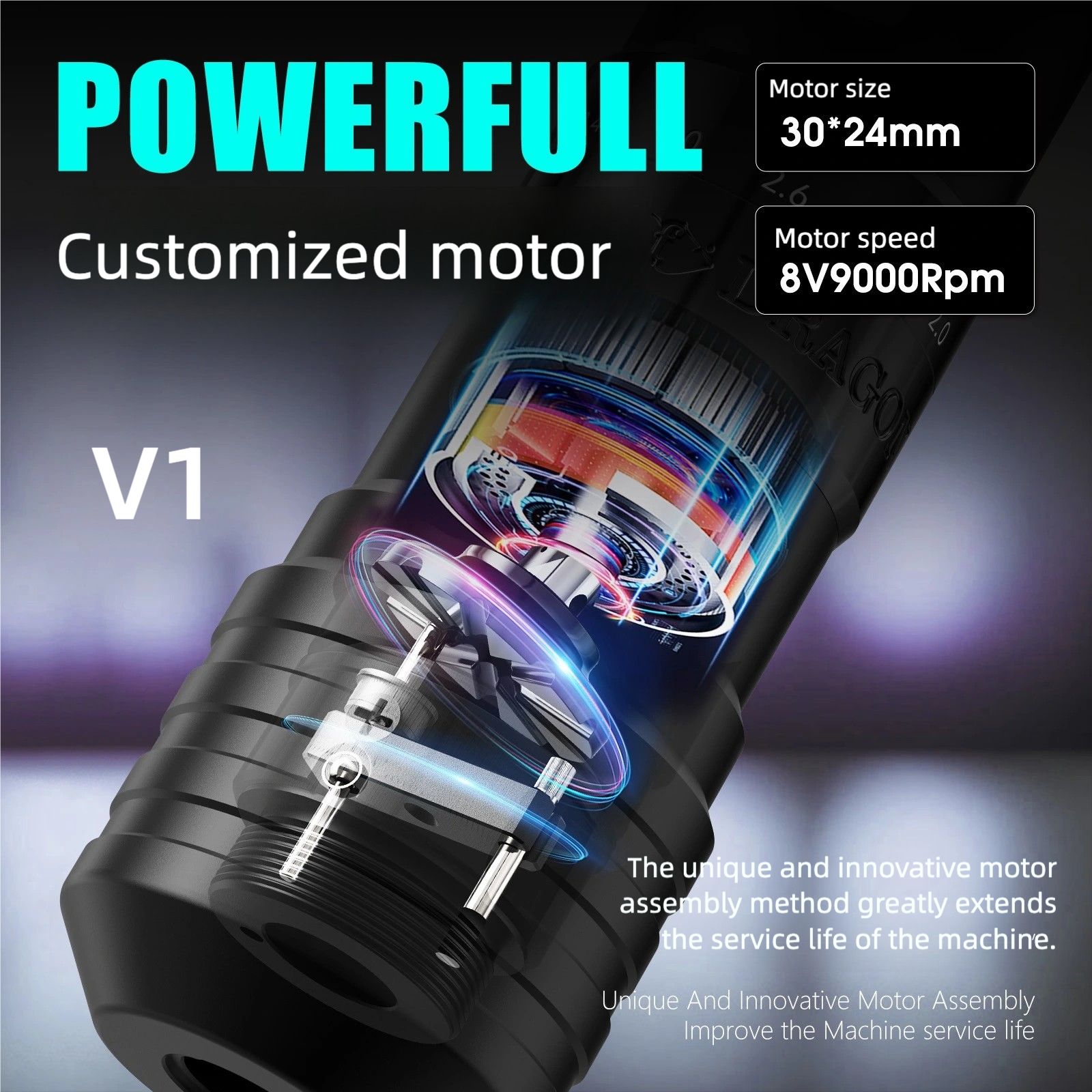 FF1 Model Portable Wireless Tattoo Pen Kit ,Professional Tattoo Machine Kit, Rotary Machine for Lining, Shading & Practice - Complete Tattooing Supplies Set