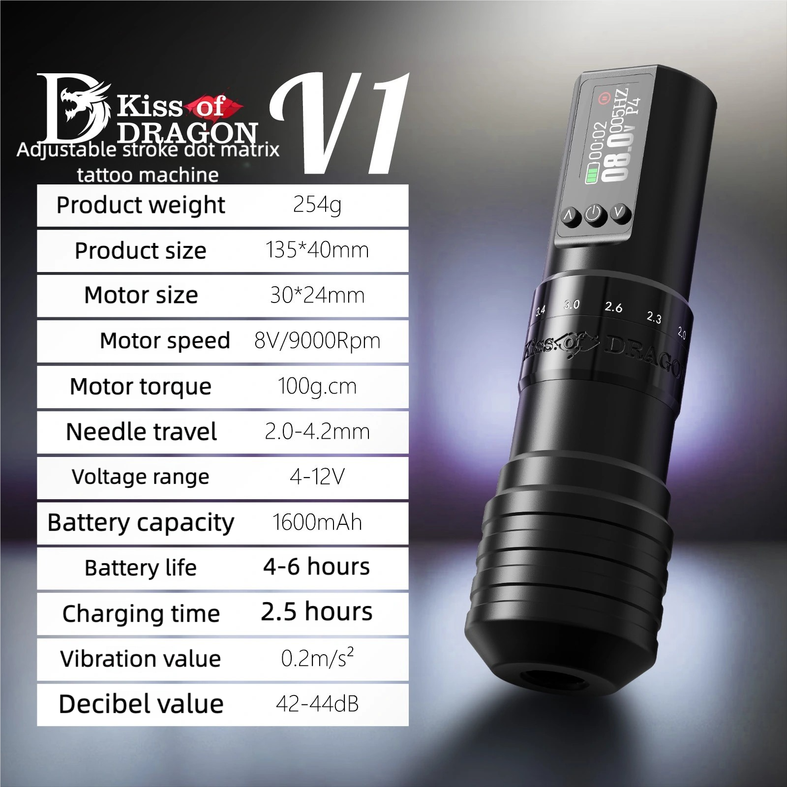 FF1 Model Portable Wireless Tattoo Pen Kit ,Professional Tattoo Machine Kit, Rotary Machine for Lining, Shading & Practice - Complete Tattooing Supplies Set