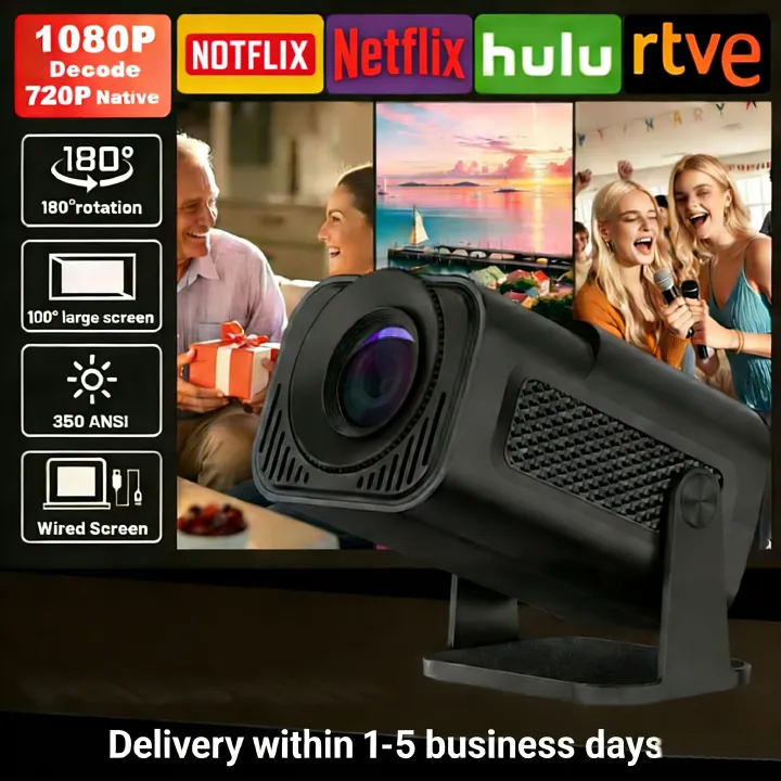 Upgrade 350 ANSI HY320 Model(not HY320 Mini), 4K Android Projector, Dual Wifi 6, Wireless 5.0, Portable Cinema Projector with Upgraded Features, Hmdi line as gift
