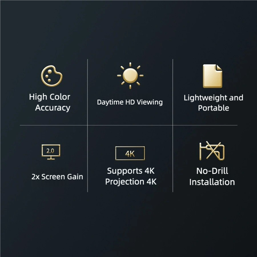 Portable Projector Screen Simple Curtain Anti-Light 72/100/120 Inches Projection Screens for Home Outdoor Office Projector