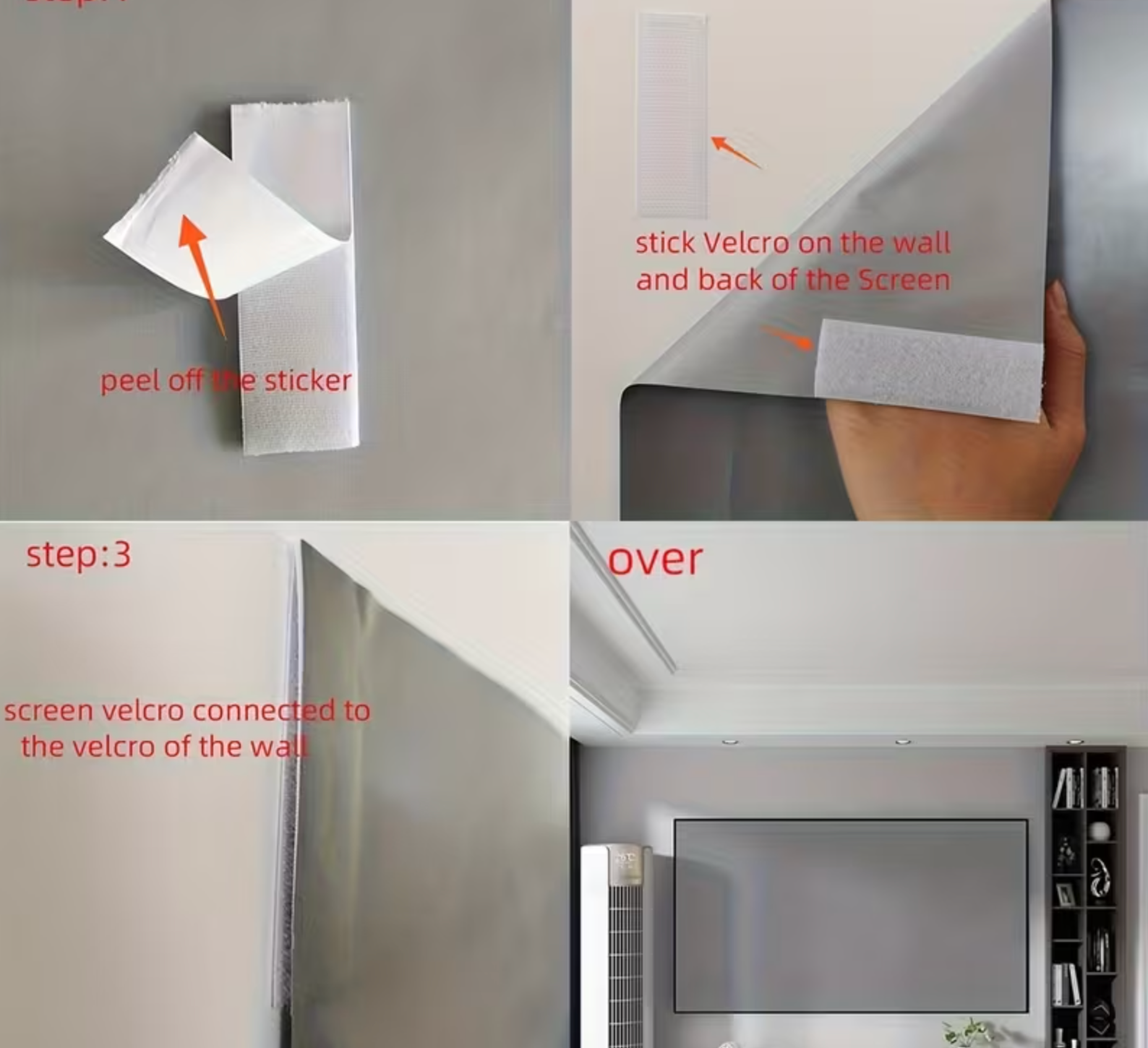 Portable Projector Screen Simple Curtain Anti-Light 72/100/120 Inches Projection Screens for Home Outdoor Office Projector