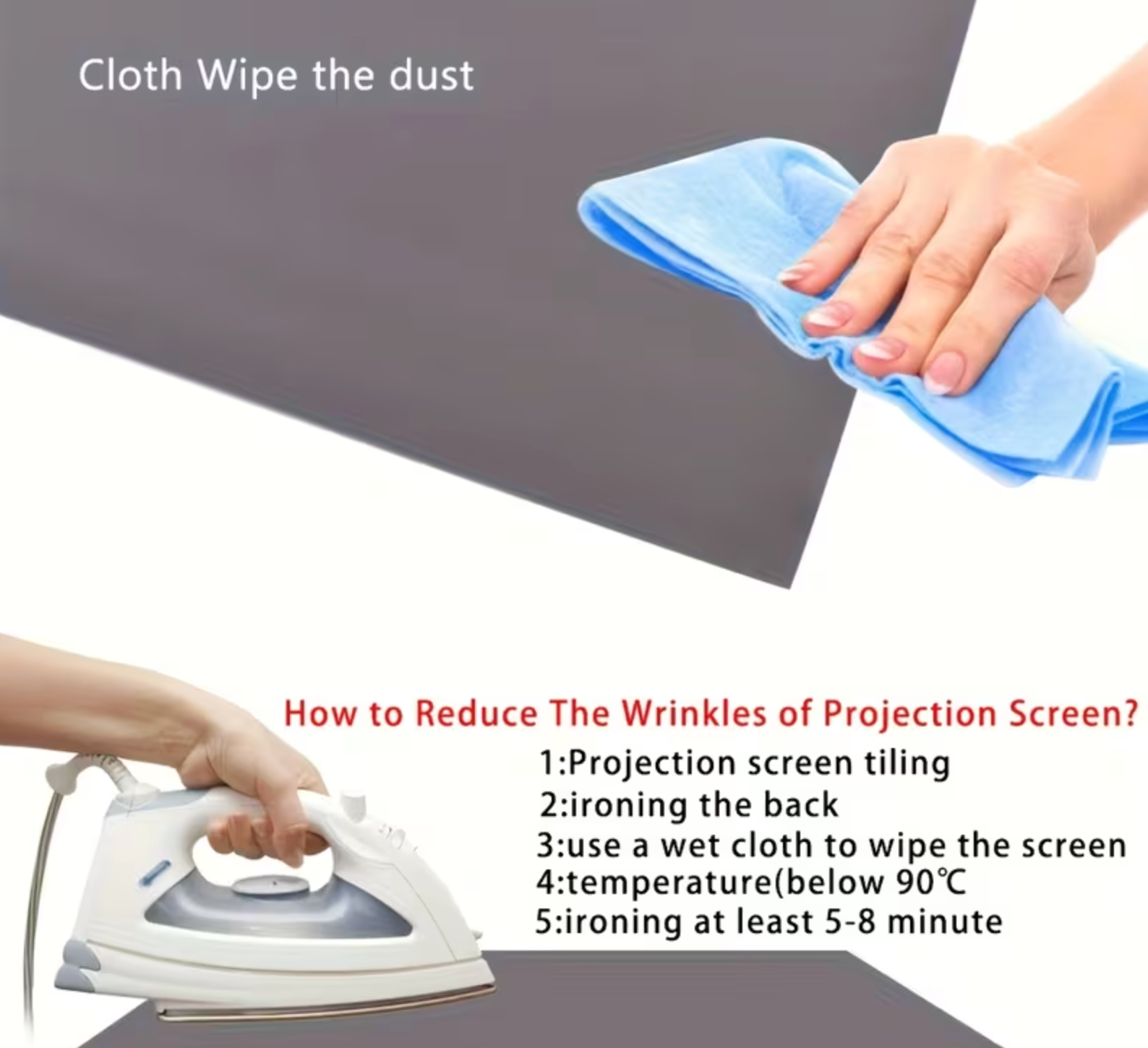 Portable Projector Screen Simple Curtain Anti-Light 72/100/120 Inches Projection Screens for Home Outdoor Office Projector