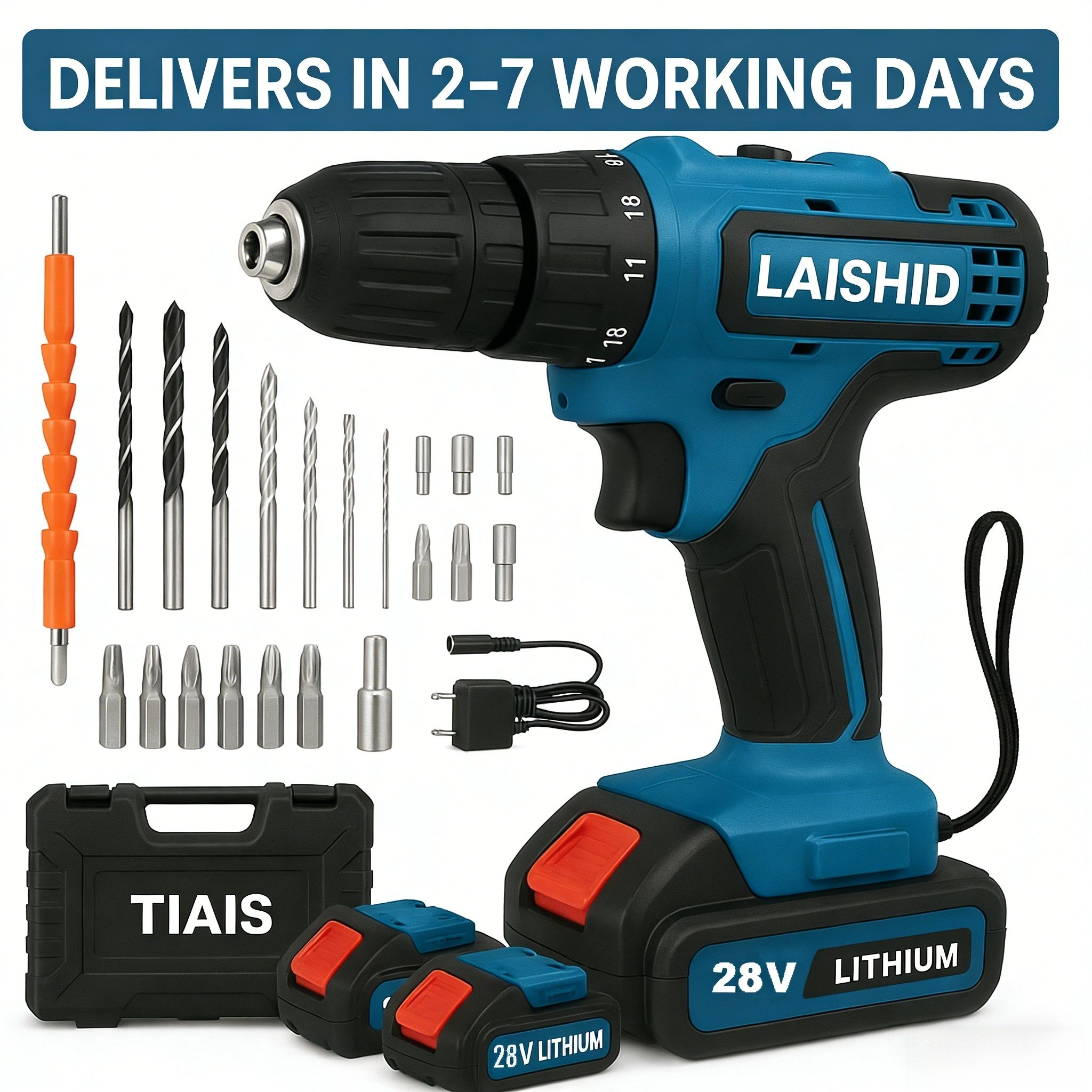 One and Two 21V battery Electric Cordless Drill Set (includes 24 kits and a toolbox )drilling machine,drilling machine set ,drillling tool drill machine drill bit set drill drilling bit