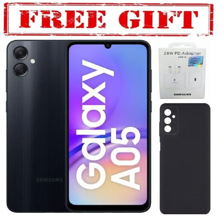 LIMITED DISCOUNT !!! BRAND NEW Samsung Galaxy A05, 6.7'' 4GB RAM + 64GB ROM (Dual Sim) 50MP Camera, 5000mAh  COMES WITH FREE GIFTS (C TO C HEADER  + SILICONE COVER  ) FOR YOU