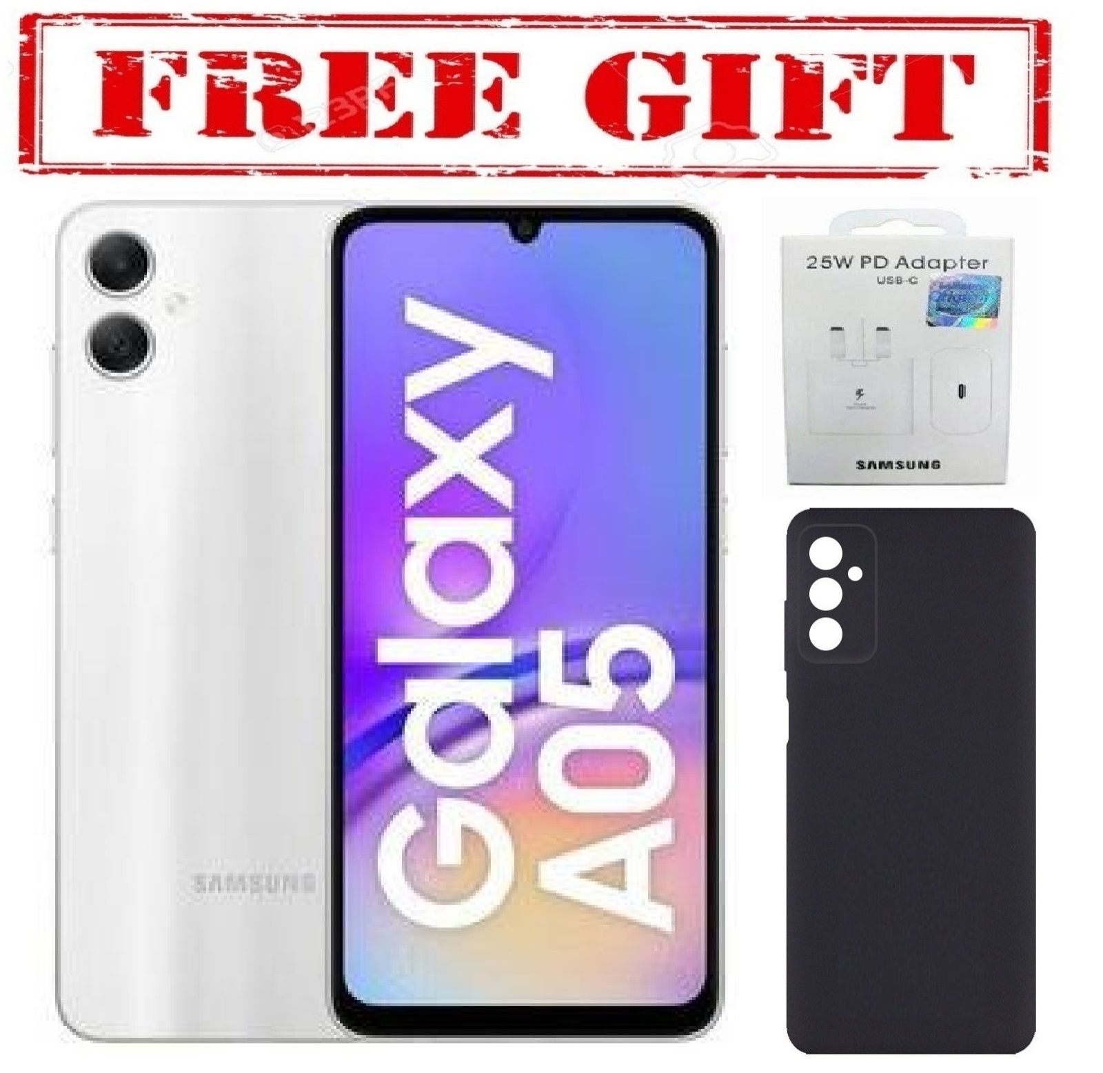 LIMITED DISCOUNT !!! BRAND NEW Samsung Galaxy A05, 6.7'' 4GB RAM + 64GB ROM (Dual Sim) 50MP Camera, 5000mAh  COMES WITH FREE GIFTS (C TO C HEADER  + SILICONE COVER  ) FOR YOU