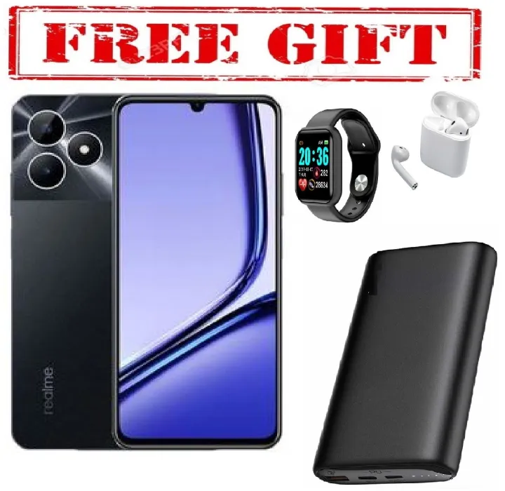 LIMITED DISCOUNT !!! BRAND NEW realme Note 50 6.74" 90Hz 256GB ROM + 8 GB RAM Unisoc Tiger T612 Type-C  Side Fingerprint Smart Phones COMES WITH FREE GIFTS ( AIRPODS + SMART WATCH +POWERBANK ) FOR YOU