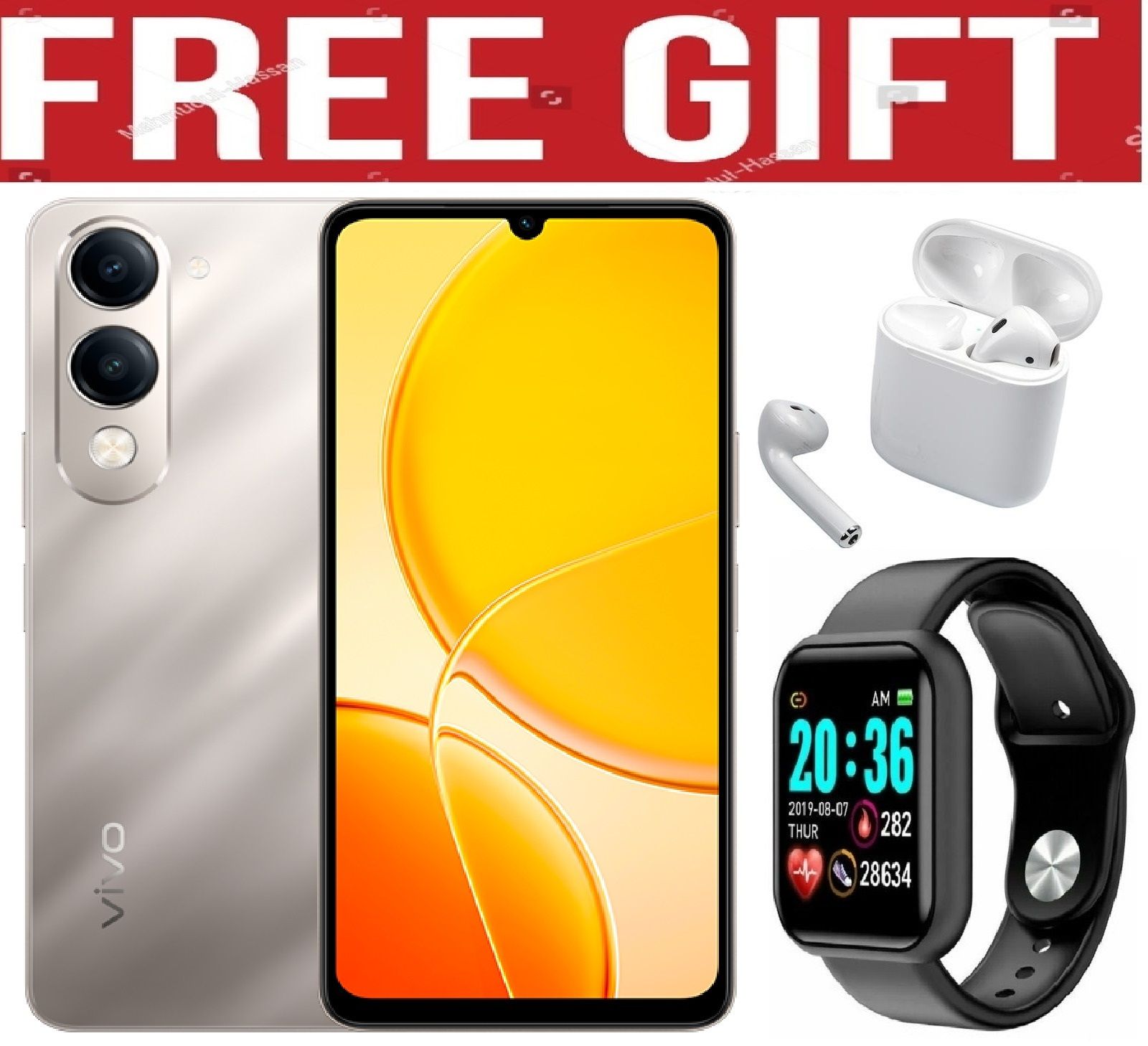 LIMITED DISCOUNT !!! BRAND NEW Vivo Y04 6.74" 64GB ROM+ 4GB RAM (Upto 8GB RAM) 5500mAh (Dual Sim) 13MP SMARTPHONE! COMES WITH FREE GIFTS ( AIRPODS + SMART WATCH) FOR YOU