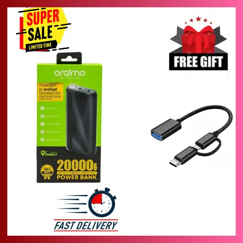 LIMITED OFFER !!!! BRAND NEW Oraimo Powerbank 20000mAh - Black