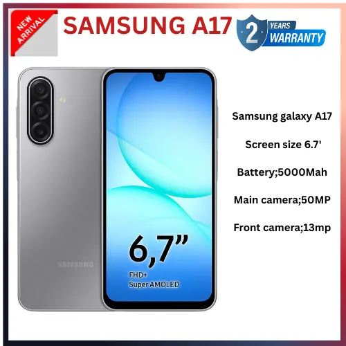 BEST OFFER DEALS!🔥🔥 !!!!! Samsung Galaxy A17 6.7'' 128 GB ROM + 6 GB RAM 5000 mAh 50 MP+ 13 MP camera Android 15 Exynos 1330 (5 nm) Octa-core Super AMOLED  (side-mounted) Fingerprint