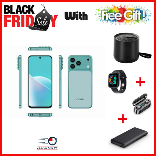 BLACK FRIDAY OFFER🔥🔥🔥CORN MEGA 100 MAX 6.6" STORAGE ROM 64GB RAM 5GB STRONG BATTERY 5000 mAh DOUBLE SIM CARD SMART PHONE ON OFFER FINGERPRINT FACE
