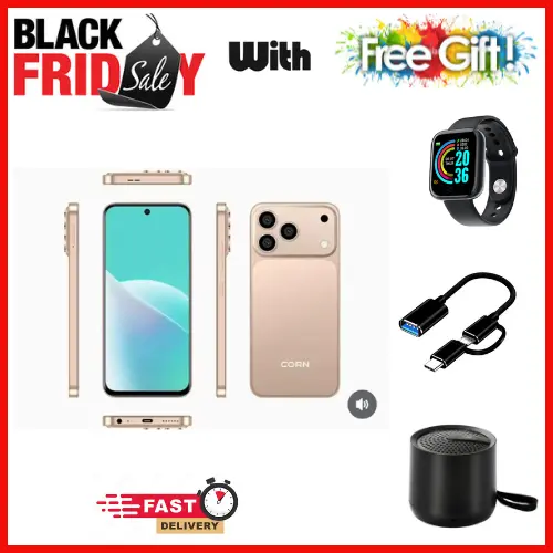 BLACK FRIDAY OFFER🔥🔥🔥CORN MEGA 100 MAX 6.6" STORAGE ROM 64GB RAM 5GB STRONG BATTERY 5000 mAh DOUBLE SIM CARD SMART PHONE ON OFFER FINGERPRINT FACE