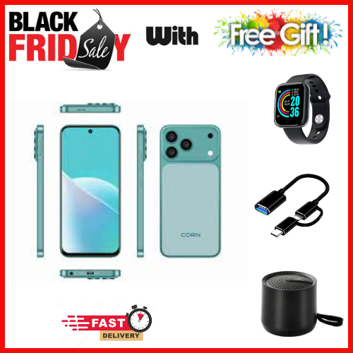 BLACK FRIDAY OFFER🔥🔥🔥CORN MEGA 100 MAX 6.6" STORAGE ROM 64GB RAM 5GB STRONG BATTERY 5000 mAh DOUBLE SIM CARD SMART PHONE ON OFFER FINGERPRINT FACE