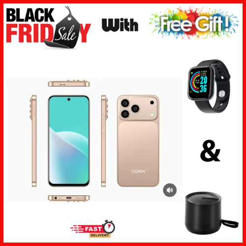 BLACK FRIDAY OFFER🔥🔥🔥CORN MEGA 100 MAX 6.6" STORAGE ROM 64GB RAM 5GB STRONG BATTERY 5000 mAh DOUBLE SIM CARD SMART PHONE ON OFFER FINGERPRINT FACE