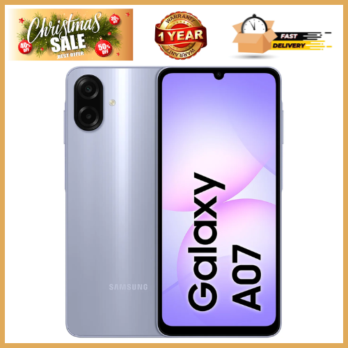 CHRISTMAS OFFERS🔥🔥🔥BRAND NEW SAMSUNG GALAXY A07 64GB/128GB+4GB 6.7" 90Hz Display 50MP Rear+8MP Front Cameras 5000mAh Battery 25W Fast Charging IP54 One UI 7 Android 15