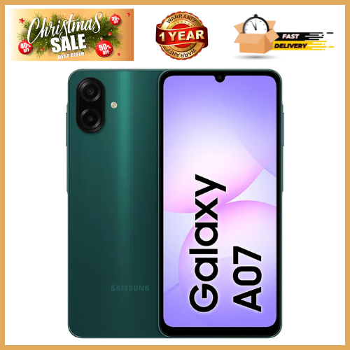 CHRISTMAS OFFERS🔥🔥🔥BRAND NEW SAMSUNG GALAXY A07 64GB/128GB+4GB 6.7" 90Hz Display 50MP Rear+8MP Front Cameras 5000mAh Battery 25W Fast Charging IP54 One UI 7 Android 15