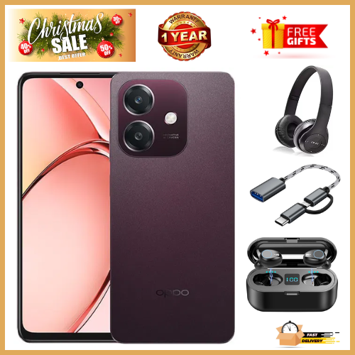 CHRISTMAS OFFERS🔥🔥🔥BRAND NEW OPPO A3X 64GB + UpTo 4GB EXTENDED 6.67'' Camera 50MP Main Camera 45W Super Charging 5200mAh smartphone.+ ALL THE FREEBIES DISPLAYED