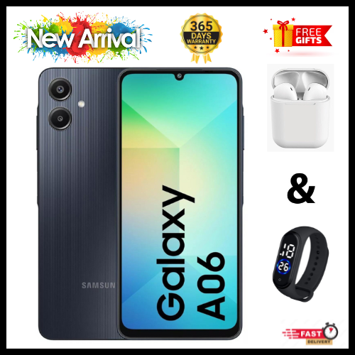 LIMITED TIME DEALS🔥🔥🔥  BRAND NEW  SAMSUNG A06 6.7 DISPLAY 4GB RAM + 64GB/128GB ROM 5000MAH SMARTPHONE DUAL SIM COMES WITH FREE GIFTS ( AIRPODS + SMART WATCH)
